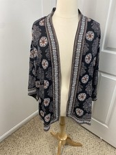 Max Studio 1X Cardigan Kimono Open Front Floral Lightweight