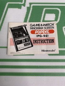 Nintendo Game & Watch Popeye Panorama Screen W/Manual