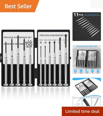 Lightweight 11-Piece Mini Screwdriver Kit with Ergonomic Handles & Magnetic Tips