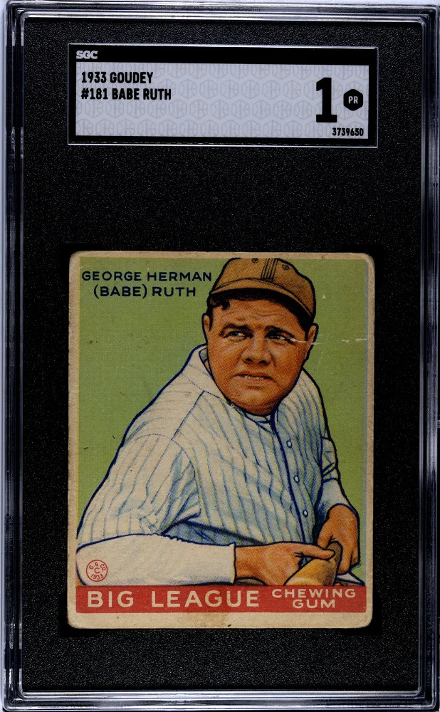 1933 Goudey Babe Ruth #181 SGC 1 view 1