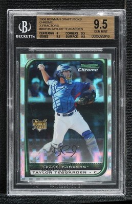 2008 Bowman Draft Chrome X-Fractor 11/199 Taylor Teagarden #BDP35 Rookie RC 0o1