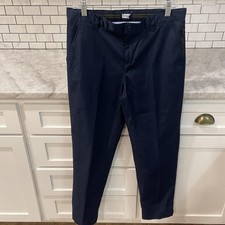 Lands End Pants Boys 16H Navy Chino Uniform Flat Front School Dress Wear