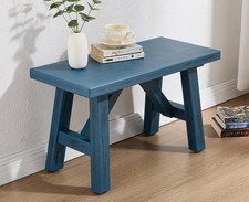 Farmhouse Solid Wood Bench, 30" Entryway Bench Seat Narrow Dining Room Bench