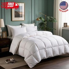 Goose Feathers down Fiber Comforter King Size Duvet Insert,100 Cotton