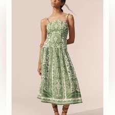 Farm Rio Delicate Tapestry Linen Midi Dress