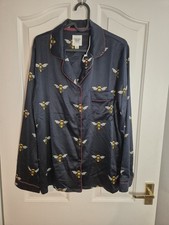 Chelsea Peers Women's Long Sleeve Pyjama Set Navy, Size L Bee Design