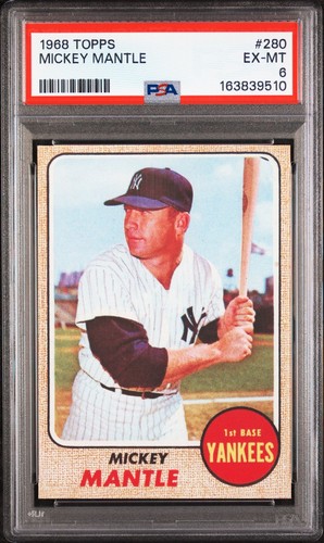 1968 Topps Mickey Mantle 280 PSA 6 EX-MT