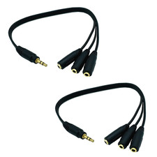2Pcs 1M/3F Audio Splitter, 1FT Gold Plated 3....