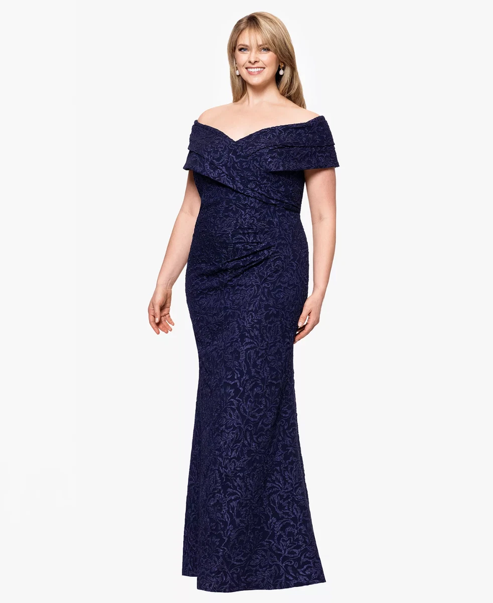 slim fit dress slacks Plus Size Satin Empire Waist Maxi Formal Dress with Pockets
