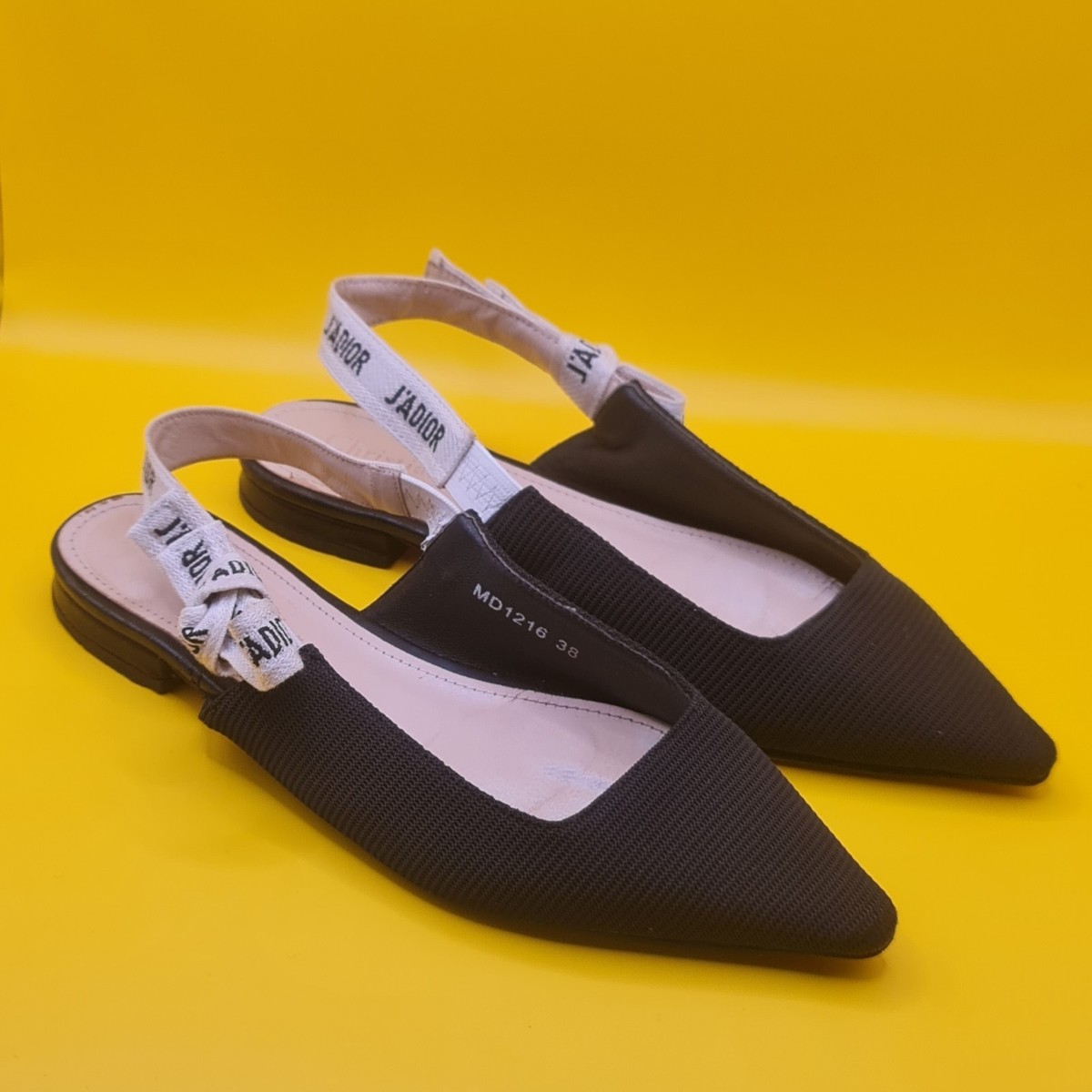 Christian Dior ブラック フラットシューズ　jadior Christian Dior】クリスチャンディオール フラットシューズ バレエ