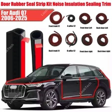 For Audi Q7 2006-2025 Door Rubber Seal Strip Kit Noise Insulation Sealing Trim