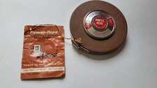 NOS Vintage Evans 50 Foot Measure Power Tape Push Button PT50W Made in USA