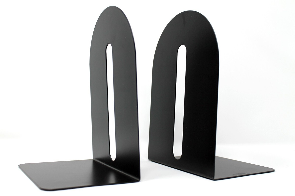 12 Stück Buchstützen Metall Schwarz - Bücherhalter Set Für Regal & Schreibtisch