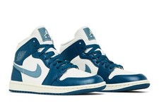 Nike Women's Air Jordan 1 Mid Sky J French Blue Retro Sneakers BQ6472-414
