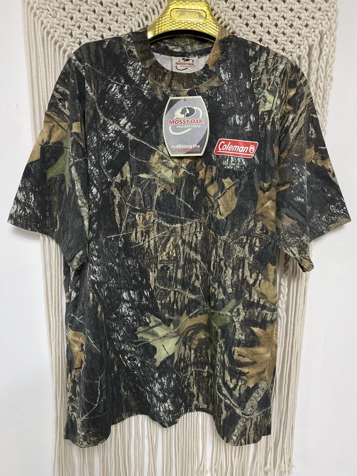 New Mossy Oak Camo T Shirt Large Short Sleeve Casual Camouflage Hunting Coleman - Image 4 of 4