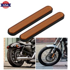 Adhesivo reflector ámbar delantero trasero alforja pestillo horquilla ajuste Harley patas inferiores