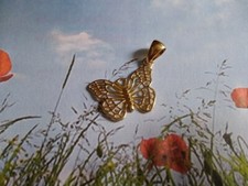 Butterfly pendant made Yellow Gold 18 K- artisan product