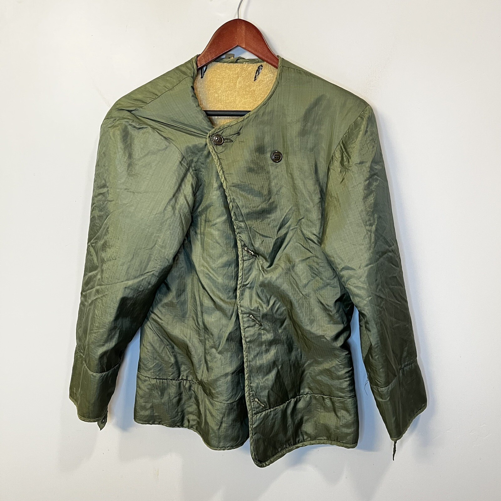 Military Field Jacket Liner SMALL Button Into Coat Wool Cold War 50s