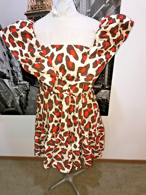 NY & CO NWT DRAMATIC SHOULDERS PUFFED DRESS ANIMAL PRINT SIZE XL