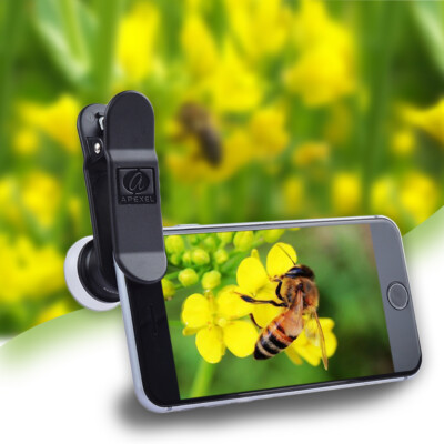 Telefooncameralenset 4-in-1, geleverd met 28x telelens, 25x macrolens