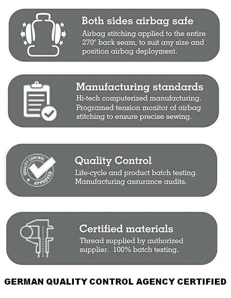 8 Pezzi Set Completo Effetto pelle Nera Coprisedili per Audi A1 A2 A3 A4 A6 Tt - Immagine 2 di 4