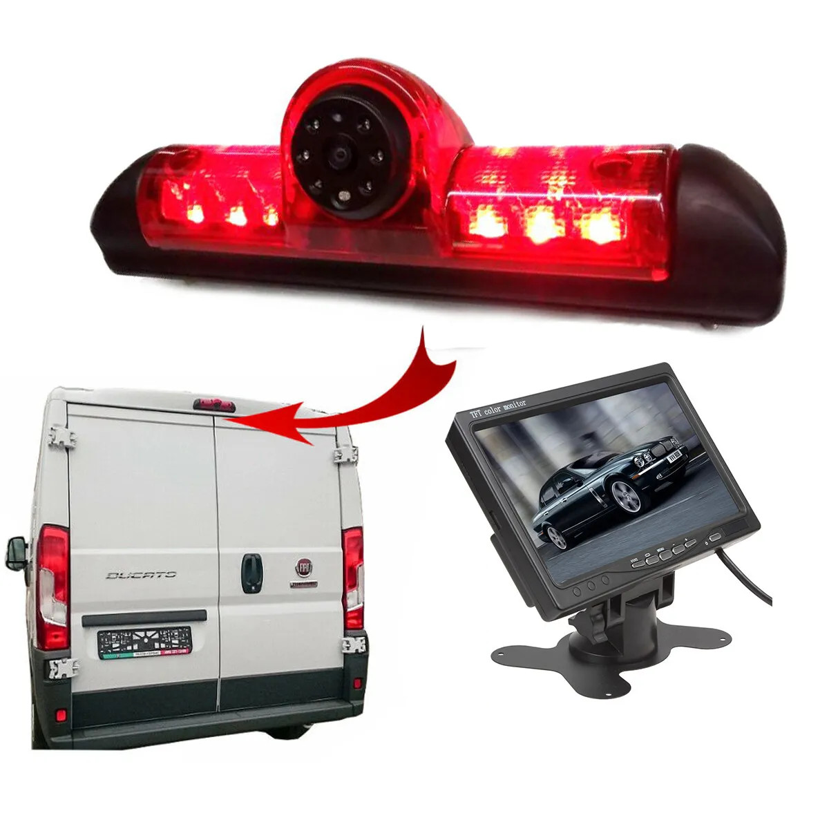 Fiat Ducato Van 2006 Onwards  Reversing Reverse Camera and Large Dash Monitor