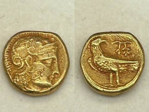 (5.26g)Authentic Baktria Athena Eagle Series 18k Solid gold Coin Very Rare!#P96