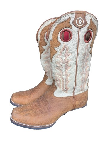 Tony Lama Men\'s RR1002 Buckaroo Western Work Boots Leather Gold Stitching Sz 10 tony lama buckaroo products for sale | eBay main image 4