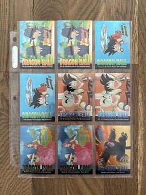 DRAGON BALL CHROMIUM TRADING CARDS, 1995 BIRD STUDIO / AMADA 1996-JPP, 18 STÜCK