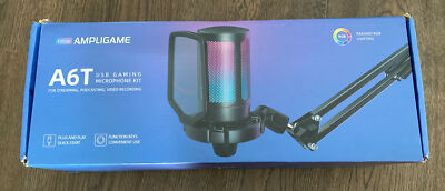 FIFINE USB Gaming Microphone Kit Plug & Play for PC PS4/5 AmpliGame A6T RGB