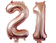 Big 40" 21 Rose Gold Foil Number Balloons Photo Shoot 21th Birthday Float Helium