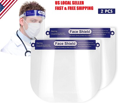 Safety Full Face Shield Guard Protector Mask Clear Head Band Elastic Reusable US