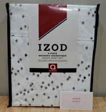 IZOD 6pc QUEEN Sheet Set w/ Fish Brushed Microfiber w/ 2 Extra Pillowcases NIP