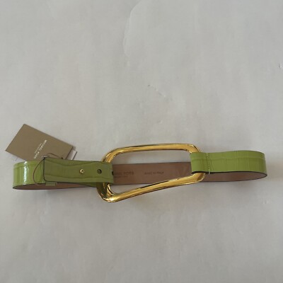 Michael Kors Collection, Angelina Lime Leather Belt Size Small Michael Kors Collection, Angelina Leather Belt Lime Green  main image 4