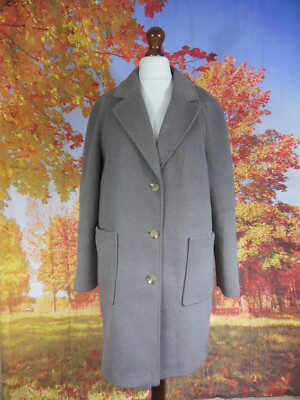Marks and Spencer mocha brown single breasted Overcoat Jacket UK women's size 14