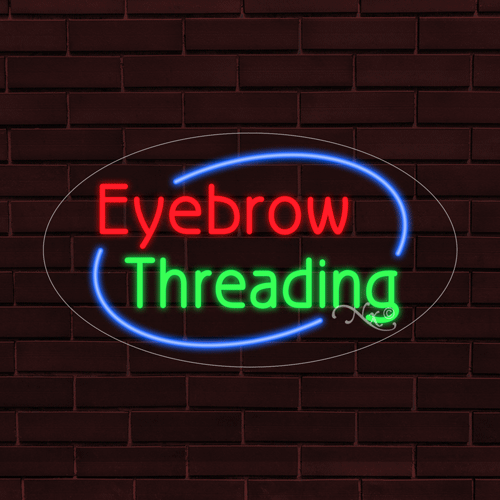 NEW "EYEBROW THREADING" w/BORDER OVAL 28x16x1 INCH LED FLEX INDOOR SIGN 34585 - Picture 1 of 1