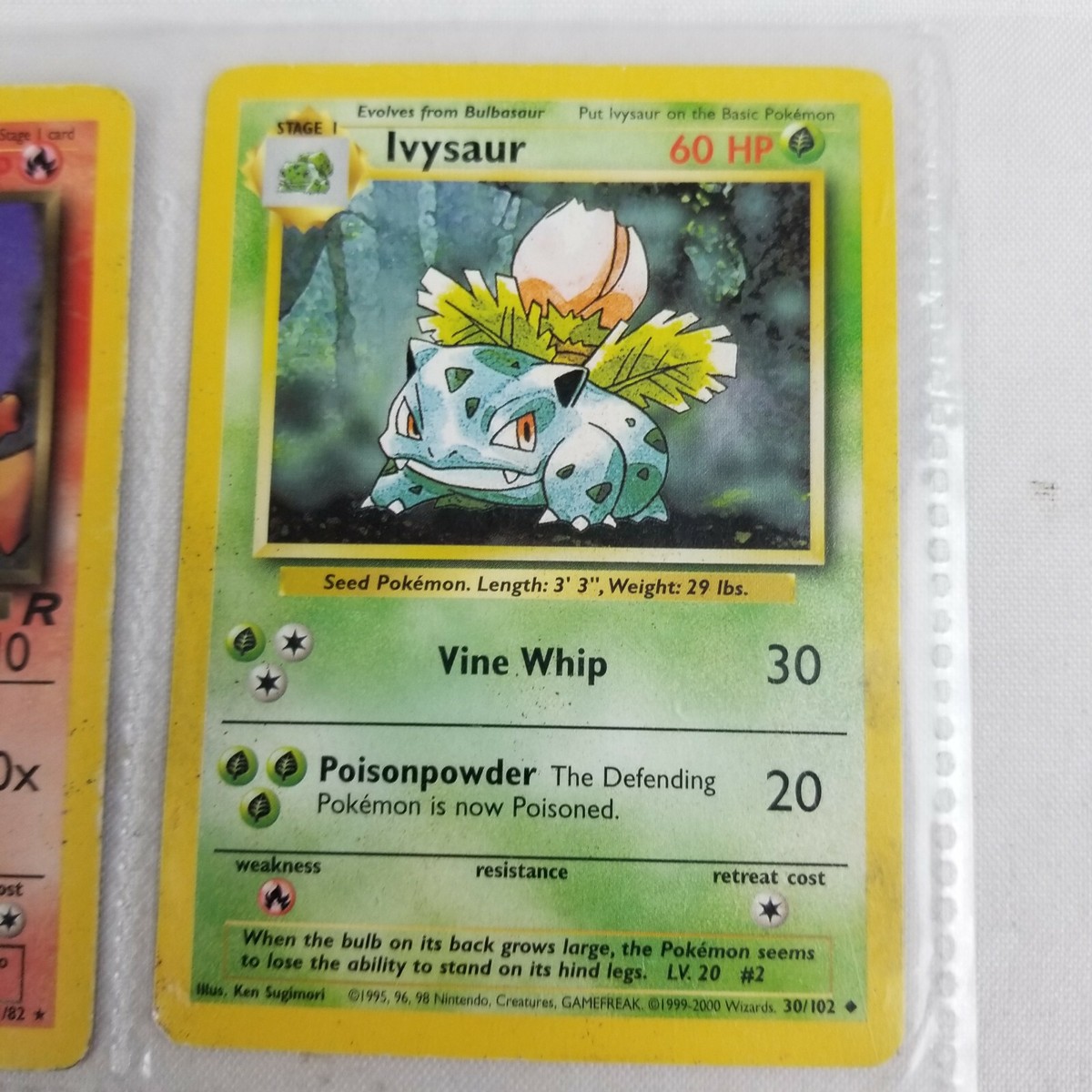 1995 Pokemon Shadowless Ivysaur 30/102 awesome used condition 1995 Pokemon Shadowless Ivysaur 30/102 awesome used condition