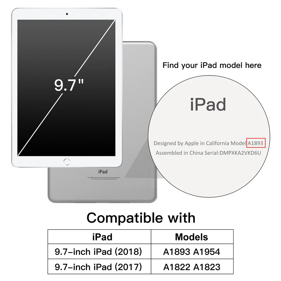 Funda JETech para iPad 9,7 pulgadas 2018/2017 (6.ª/5.ª generación) con soporte para lápices Foto 2 de 4