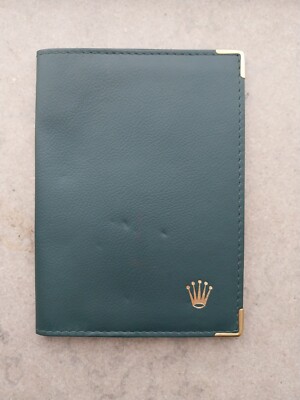 Rolex Green Wallet Certificate Holder f. Papers Cards , brass corners 0068.08.34