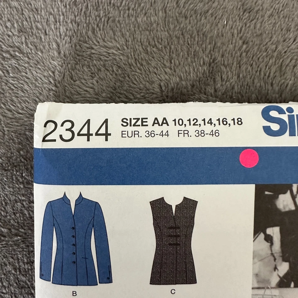 Simplicity 2344 Khaliah Ali Pattern 10-18 Jacket Pants Skirt Vest Top Career - Image 2 of 4