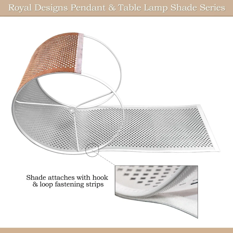 Royal Designs Inc Imitación Cuero Lámpara Pantalla Tapa Dura Tambor Plantilla Diseño Hágalo Usted Mismo Kit Foto 4 de 4