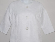 BOB MACKIE White-on-White Dressy Coat XL NWT Brocade NEW NEW