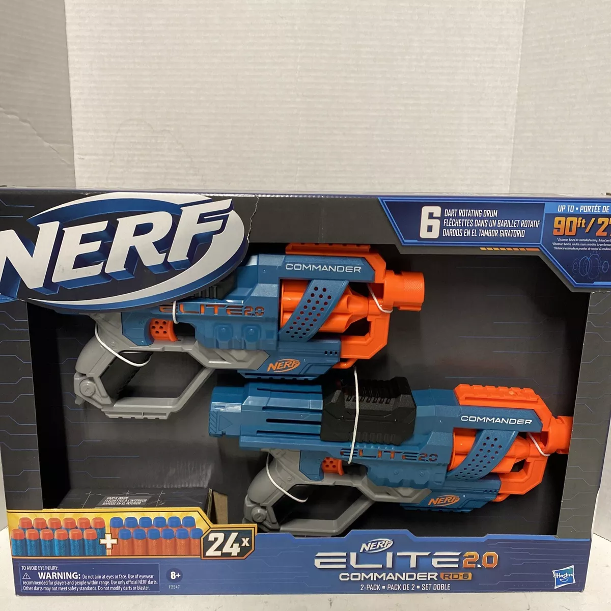 Nerf Elite 2.0 Commander Com Tambor Giratório Para 6 Dardos