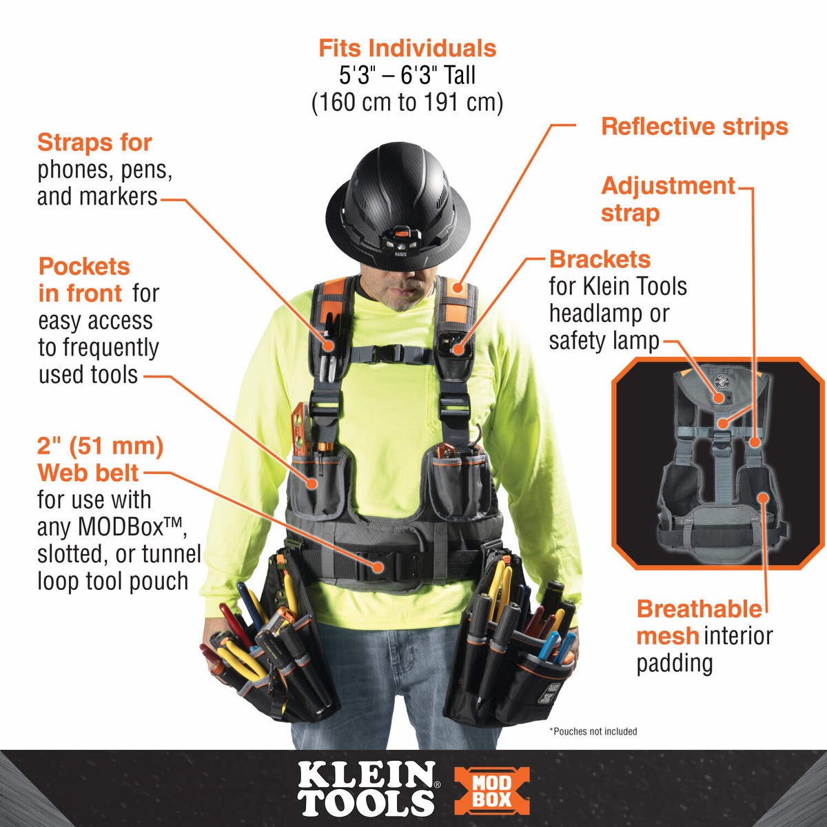 Klein Tools 55829MB MODbox Tool Vest and Pouch, Fully Adjustable