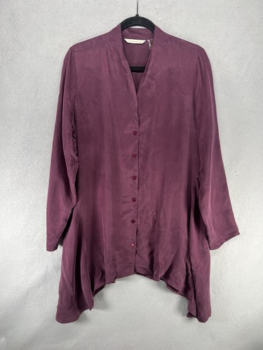 Soft Surroundings Laurel Tunic Womens M Purple Asymmetrical Hem Flowy Lagenlook