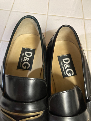 Dolce Gabbana Black Label Slip on Black Leather Loafers 8 M  display picture 1