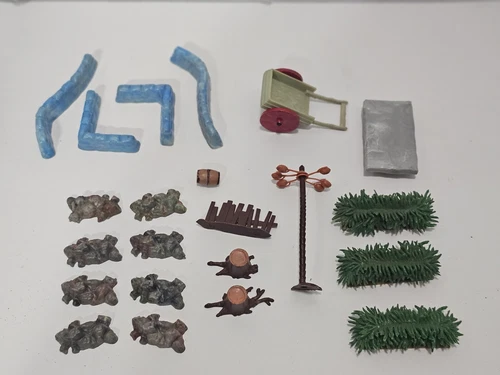 Vintage 1965 Marx Toys Troll Village Cave Set Miniature Accessories Hong Kong