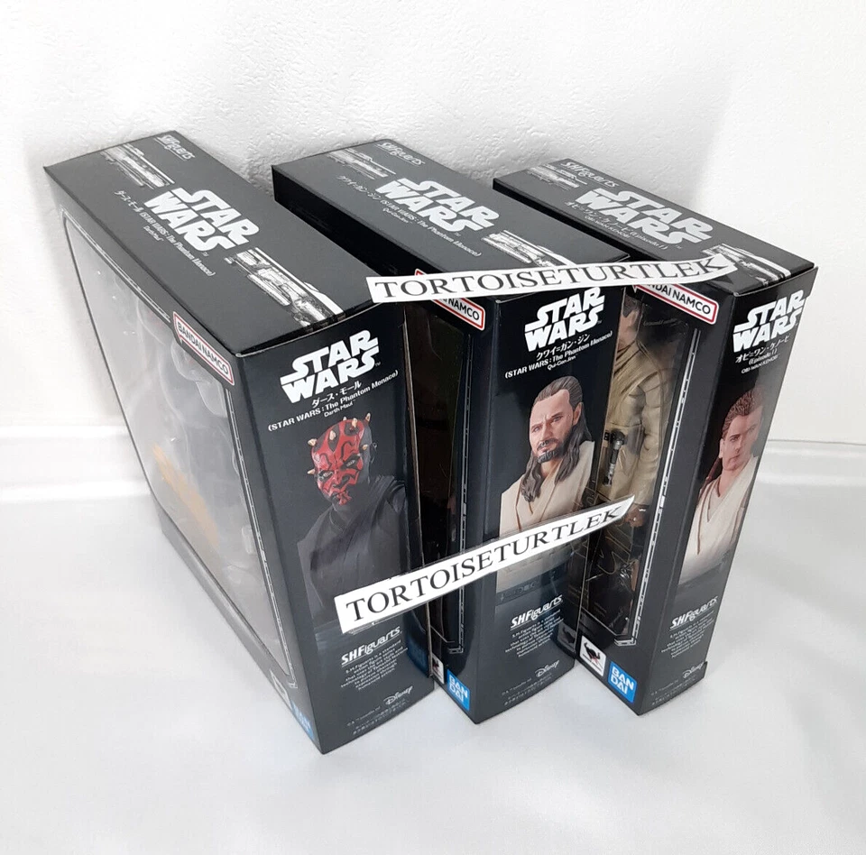 Conjunto S.H.Figuarts Qui-Gon Jinn Obi Wan Kenobi Darth Maul STAR WARS Phantom Menace - Imagem 4 de 4