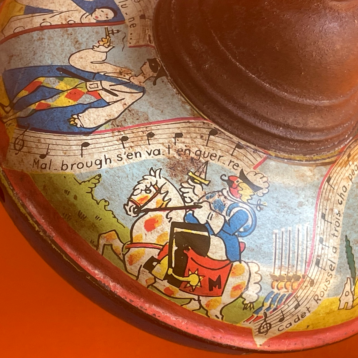 Harmonie Jouet Ancien Métal Toupie qui Siffle Jeux Enfants Toupies