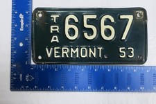 REPAINT 1953 53 VERMONT VT TRAILER TRL LICENSE PLATE TAG  # 6567 REPAINT